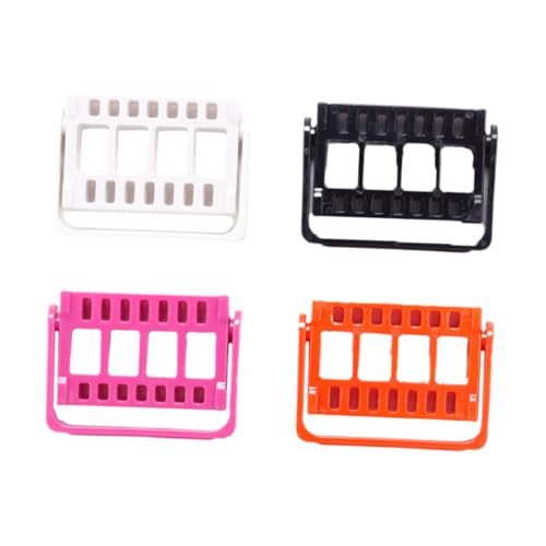 VINTORKY 4 Stück Nail Drill Bits Organizer mit Aufbewahrungsständer für Nagelbohrer Praktische Kunststoffbasis in Schwarz Rosa Orange für Nagelstudio DIY und Nagelschule von VINTORKY