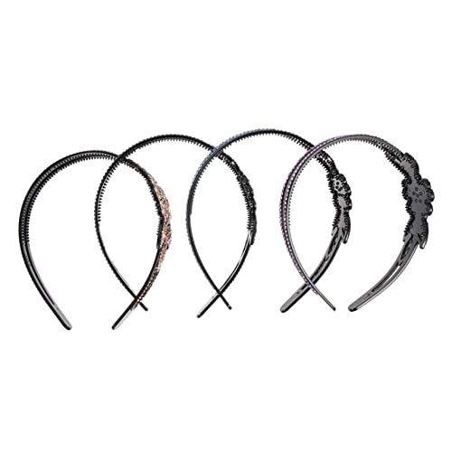 VINTORKY 4stücke Stirnband Mit Strass Für Damen Schickes Haarband Dekorativer Kopfschmuck Mädchen Stirnband Retro Partystirnband Festliches Partyhaarband von VINTORKY