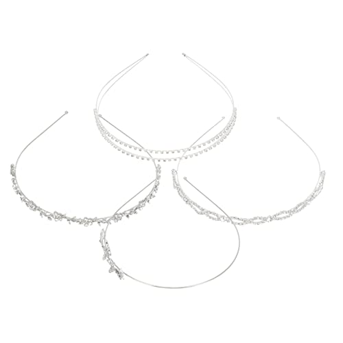 4 Stück Strass Braut Stirnband Braut-stirnband Kopfschmuck Für Die Braut Hochzeit Diademe Party-haarreifen Hochzeits-stirnband Strass-stirnband Fräulein Metall Perle Strasssteine von VINTORKY