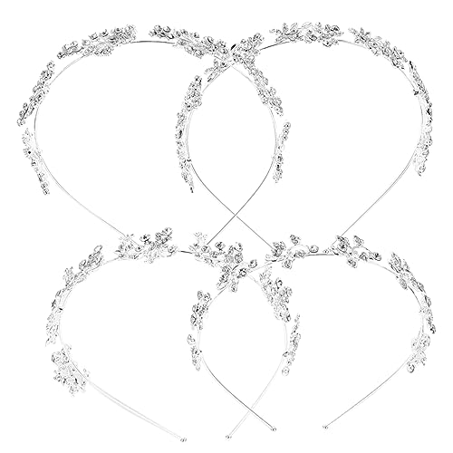 VINTORKY 4 Stück Strass-stirnbänder Hochzeitshaarschmuck Für Bräute Gelegenheit Braut- Braut Soll Stirnband Sein Die Kopfbedeckung Ausgefallene Stirnbänder Für Damen Abs Strasssteine Silver VINTORKY 4 Stück Strass-stirnbänder Hochzeitshaarschmuck Für Bräute Gelegenheit Braut- Braut Soll Stirnband Sein Die Kopfbedeckung Ausgefallene Stirnbänder Für Damen Abs Strasssteine Silver von VINTORKY