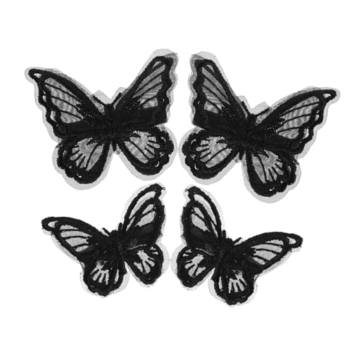 VINTORKY 4 Stück Teiliges Bestickte Schmetterlings Haarspangen aus Spitze Weiche Bequeme Haarklammern für Damen Vielseitige Hochzeit und Alltags Haarschmuck Geeignet für Haarlängen und von VINTORKY