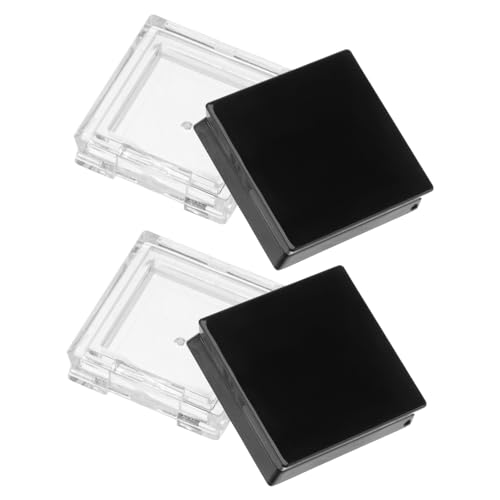 VINTORKY 4 Stück Teiliges Quadratische Lidschatten Aufbewahrungsboxen Transparent und Schwarz Leerer Make Up Organizer Reisefreundlich Geeignet für Lidschatten Puder Foundation Vielseitige von VINTORKY