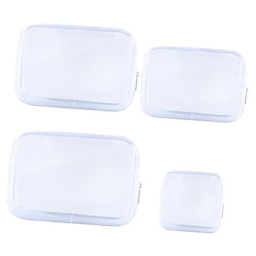 VINTORKY 4 Stück Teiliges Set Transparente Kosmetiktaschen wasserdichte Reise Make Up Organizer mit Großer Kapazität für Kosmetik und Persönliche Gegenstände von VINTORKY