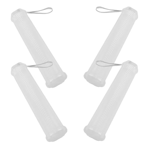 VINTORKY 4 Stück Tragbare Kunststoff Röhre für Pinsel Durchmesser Längenverstellbar Klarer Stiftbehälter für Künstler und Studenten von VINTORKY