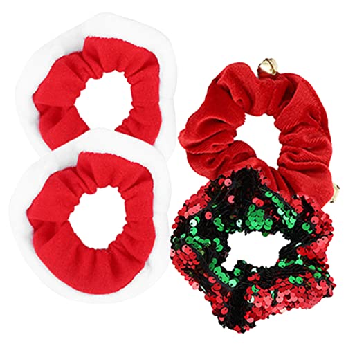 VINTORKY 4stücke Teiliges Weihnachts-haarbänder Elastische Haargummis Für Frauen Kreative Scrunchies Für Ponytails Festlicher Haarschmuck Für Besondere Anlässe von VINTORKY