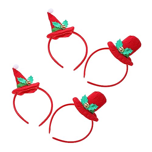 VINTORKY Weihnachtselemente Kopfschmuck Haarschmuck Set 4-teilig Weihnachtsmütze Haarbänder Für Jungen Und Mädchen Erwachsene von VINTORKY
