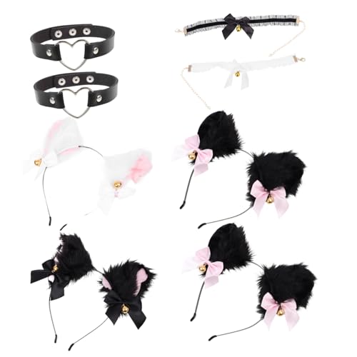 VINTORKY 4sätze Teiliges Katzenohren Haarreif Und Halsband Für Cosplay Niedliche Katzenohren Haarschmuck Für Partys Für Mädchen Kostümaccessoires Sicher Und Leicht Für Aufführungen von VINTORKY