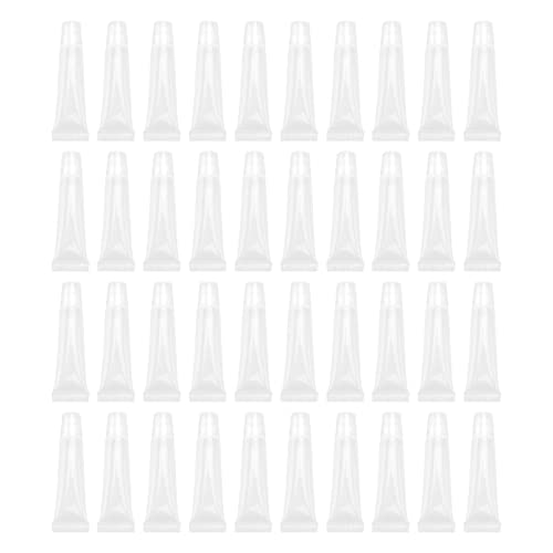 VINTORKY 40 Stück Leere Lippenbalsam Tuben Transparent Kosmetikbehälter für Lip Gloss Lippenpomade Lippenpflege Wiederverwendbare Röhrchen für und Mädchen von VINTORKY
