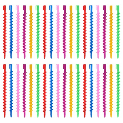 VINTORKY 40stücke Spiral Lockenwickler Dauerwellenwickler Aus Abs Spiralhaarwickler Für Mittellanges Haar Haarstyling-roller Für Zuhause Lockenwickler Für Damen Lockenstäbe Für Lange von VINTORKY