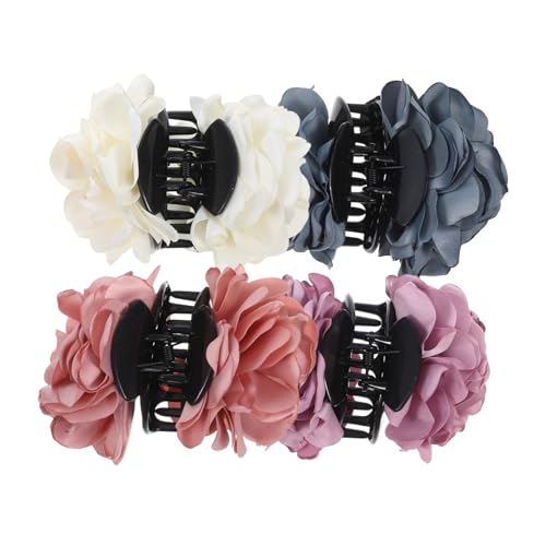 VINTORKY 4stücke Grosse Haarklammern Für Damen Mit Blumen-design Robuste Haarklammern Blume Bogen Kiefer Clip Haarspange Für Hochzeit Party Fest von VINTORKY