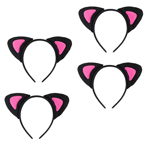 VINTORKY 4stücke Katzenohren Haarreif Plüsch Stirnband Tier Haarband Cosplay Junge Mädchen Damen Party Accessoires von VINTORKY