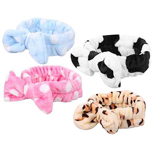 VINTORKY Weiches Fleece-haarband 4er-pack Wickel Damen-haarband Dehnbare Wickel Zum Schminken Reinigen Haarband Für Freundinnen von VINTORKY