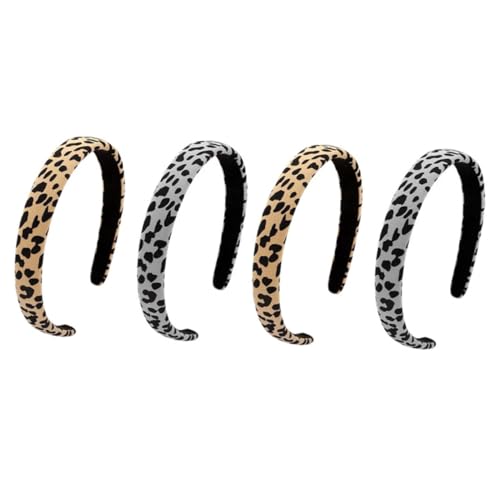 VINTORKY Modische Haarnadel Mit Leopardenmuster 4 Stück Breites Stirnband Haarreifen Weicher Stoff Stilvoll Und Bequem Für Frauen Und Mädchen VINTORKY Modische Haarnadel Mit Leopardenmuster 4 Stück Breites Stirnband Haarreifen Weicher Stoff Stilvoll Und Bequem Für Frauen Und Mädchen von VINTORKY