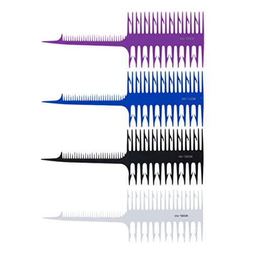 VINTORKY 4pcs Fashion Fish Bone Shape Kamm Salon Färben Färben Ausgabepinsel Für Frauen Mädchen (blau + Schwarz + + Weiß) von VINTORKY
