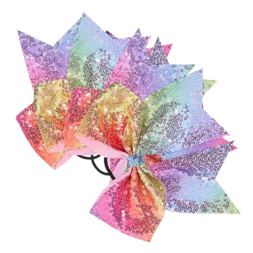 VINTORKY 4stücke Glitzer Cheer Bows Haargummis Für Mädchen Praktische Haarschleifen Für Cheerleading Tanz Und Alltag Bunte Glänzende Haaraccessoires Für Verschiedene Frisuren von VINTORKY