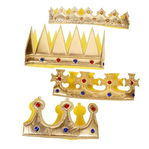 VINTORKY 4stücke Junge Mädchen Mit Glitzer Geburtstagskronen Für Jungen Mädchen Kostümkrone Für Kindergeburtstag Cosplay von VINTORKY