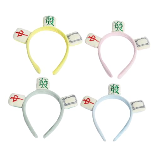 VINTORKY 4stücke Kreative Mahjong Haarbänder Chinesischer Stil Hair Accessory Für Mädchen Farblich Zufällig Leicht Und Bequem Für Partys Und Kostüme von VINTORKY