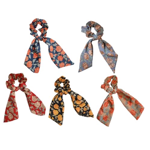 VINTORKY 5 Stück Haarband Scrunchies Elastische Haargummis für Damen Boho Stil Vielseitig Einsetzbar für Sommer und Freizeit von VINTORKY