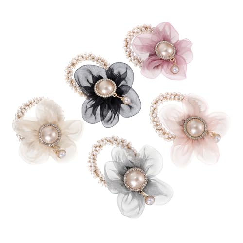 VINTORKY 5 Stück Blumen-haargummis Seil Für Mädchen Pferdeschwanzhalter Elegantes Design Für Das Tägliche Styling von VINTORKY