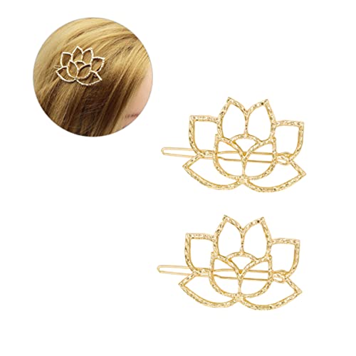 VINTORKY 5st Lotus-haarspangen Für Frauen Goldene Lotos-haaraccessoires Lotusblumen Haarschmuck Lotus-haarnadel Goldene Haaraccessoires Für Frauen Kapuzinerkresse Fräulein Legierung von VINTORKY