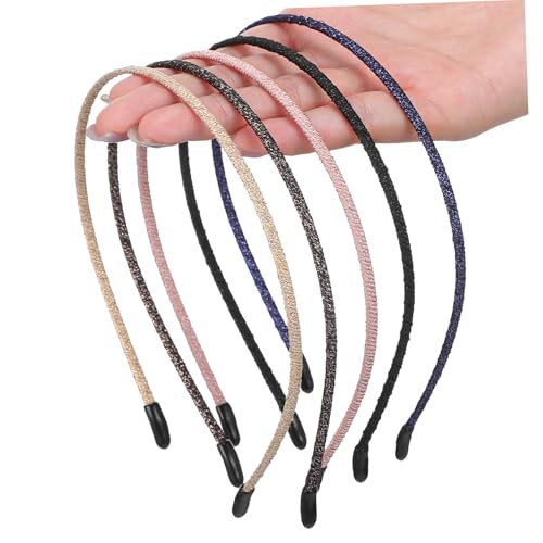VINTORKY 5 Stück Stirnband Schweißbänder Damen Stirnband Gewebte Haarbänder Passt Wie Stoff Mädchen DIY Baumwolle Modisch Blau Haar Accessoires Haarband Dehnbar Satin von VINTORKY