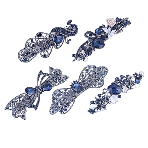 VINTORKY 5stücke Haarspangen Mit Strasssteinen Praktische Federclips Schicke Pferdeschwanz-clips Haaraccessoires Für Frauen von VINTORKY