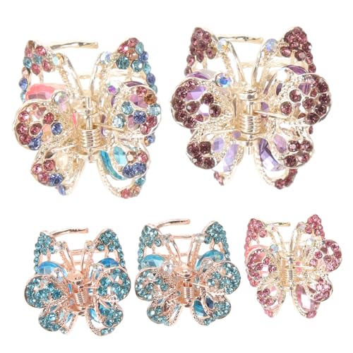 VINTORKY 5stücke Mini-haarklammer Mit Strasssteinen Metalllegierung Haarspange Junge Mädchen Haarschmuck Für Ponyfrisuren Zufälliger Stil von VINTORKY
