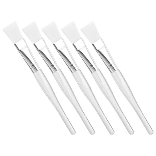 VINTORKY 5 Stück Teiliges Pinsel aus Nylon Weiche Borsten Flach Dünn für Gleichmäßiges Auftragen von Schlamm Gesichtsmaske Wiederverwendbar Langlebig für Hautpflege von VINTORKY