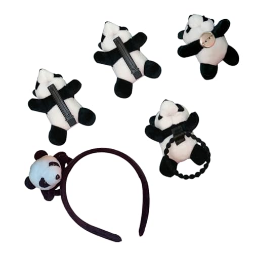 VINTORKY 5 Stücke Set Panda Stirnband Haar Clip Kopfschmuck Brosche Pin Mädchen Zubehör von VINTORKY