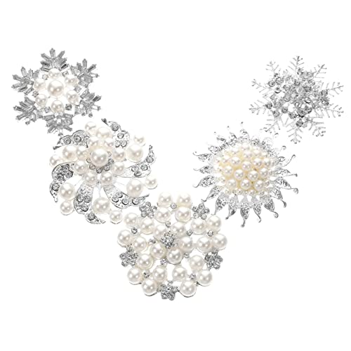VINTORKY 5stücke Haarschmuck Für Damen Diy Anhänger Mit Perlenbesatz Für Kopfschmuck Brautschmuck-dekorationen Aus Legierung Mit Strasssteinen von VINTORKY