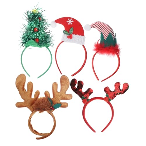 VINTORKY 5stücke Weihnachts-haarreifen Für Erwachsene Und Junge Mädchen Lustige Party-haarschmuck Mit Festlichen Elementen Für Weihnachtsfeiern Und Anlässe Zufällige Stilwahl von VINTORKY