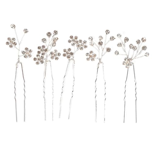 VINTORKY 5stücke Braut Blumen Haar Nadeln Hochzeit Strass Haar Nadeln Prom Kopfschmuck Schmuck von VINTORKY