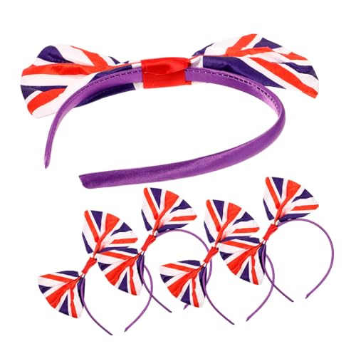 VINTORKY 5stücke Festival Haarschmuck Mit Britischen Flaggen-elementen Und Schleifen-design Für Damen Und Mädchen Für Partys Und Feierlichkeiten von VINTORKY