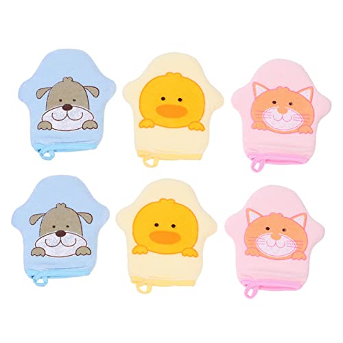 VINTORKY 6stücke Badehandschuhe Für Junge Mädchen Zum Duschen Cartoon-design Für Junge Mädchen Kleinkinder Und Neugeborene Mit Reichlichem Schaum Für Sanfte Reinigung Und Peeling von VINTORKY