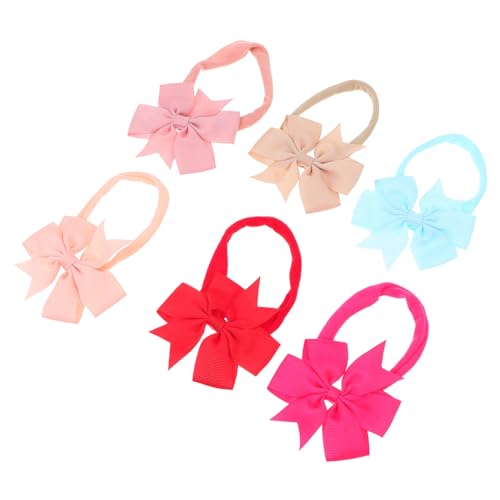 VINTORKY 6 Stück Haarbänder mit Handgefertigten Ripsband schleifen Bunte Haarschmuck accessoires Weiche Dekorative Stirnbänder für Mädchen und Neugeborene Modisch und Vielseitig Einsetzbar von VINTORKY
