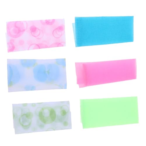 VINTORKY 6 Stück Moderate Peeling Badetücher Verschiedenen Farben Doppelseitig für Körperpflege Entfernt Abgestorbene Haut und Reinigt Poren von VINTORKY