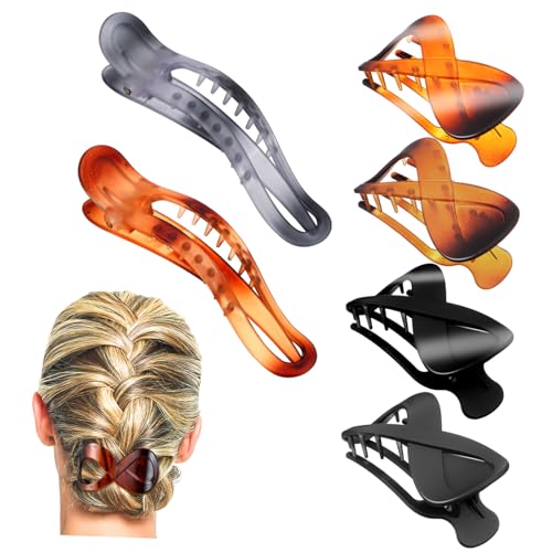 VINTORKY 6 Stück Teiliges Große Haarklammern aus Acryl Starke Rutschfeste Haarklammern für Langes Dickes Haar French Design Vielseitige Haarspangen für Frauen und Mädchen Geeignet für von VINTORKY