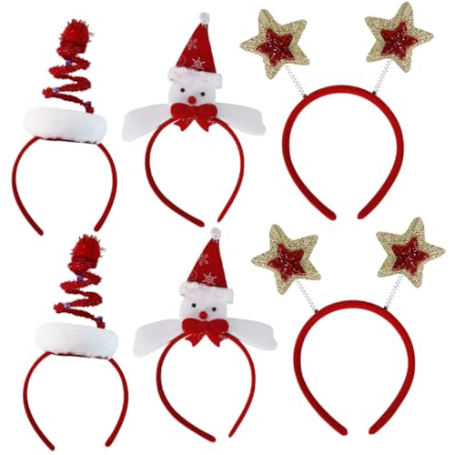 VINTORKY 6stücke Weihnachts-haarreifen Mit Weihnachtsbaum Schneemann Stern Festliche Haaraccessoires Für Damen Und Dekoration Für Weihnachtsfeiern Und Partys von VINTORKY