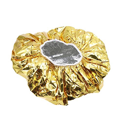 VINTORKY 6 Stücke Aluminium Folie Haar Kappe Für Frauen Elastische Bad Hauben Goldene Haar Styling Schönheit Salons Make-up von VINTORKY
