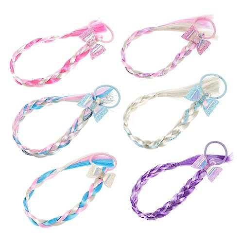 VINTORKY 6stücke Teiliges Bunter Haarverlängerungen Mit Schleifen Kinderhaarschmuck Für Zöpfe Und Kreative Frisuren Für Junge Mädchen Bequem Und Hautfreundlich von VINTORKY