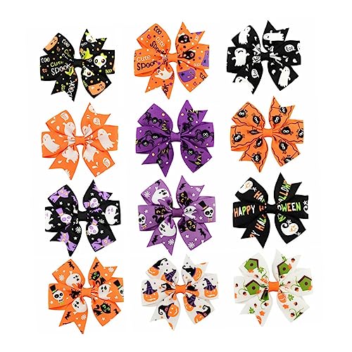 VINTORKY 6St Halloween-Haarspange Haarschleifen für kleine Mädchen Haaranhänger halloween kinder party halloween kinderparty Haarspangen geschenk Bowknot-Haarnadel Haarklammer Zubehör von VINTORKY