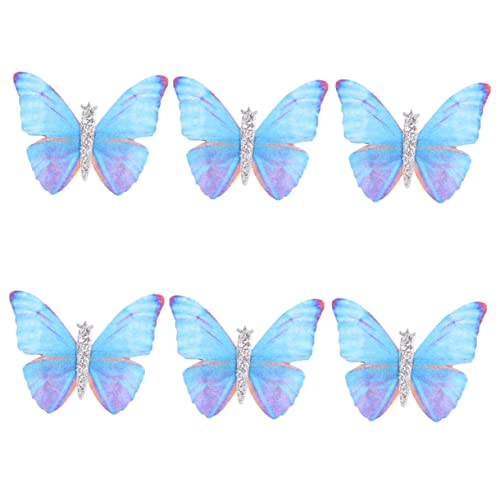 VINTORKY 6stücke Schmetterlinge Haarnadeln Blau Und Violett Feen Haarspangen Für Mädchen Schmetterlings Haarschmuck Kopfschmuck Für Alltag Und Party von VINTORKY