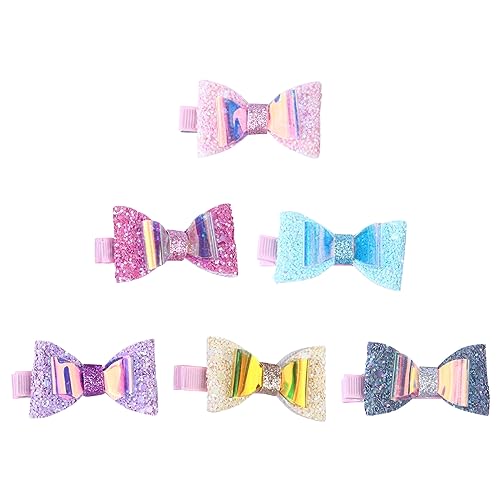 VINTORKY 6stücke Glitzer Haarschleifen Mädchen Haarschleifen Clip Pailletten Haarnadel Pailletten Schleifen Clips Haarspangen von VINTORKY