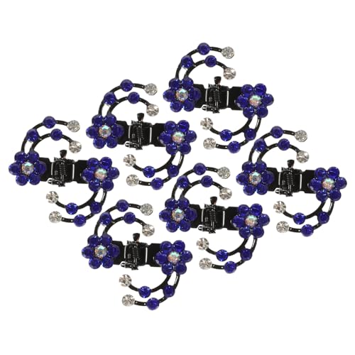 VINTORKY 6stücke Mini-haarnadeln Mit Strasssteinen Haarklammern in Pflaumenblütenform Haarschmuck Für Damen Und Mädchen Dunkelblau Für Hochzeiten Und Partys von VINTORKY