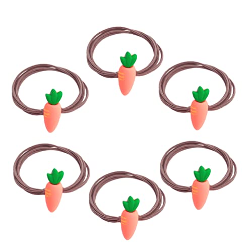 VINTORKY 6stücke Teiliges Cartoon Karotten Haargummis Für Frauen Elastische Haarbänder Für Partys Hochzeiten Und Besondere Anlässe Farbenfrohes Und Langlebiges Haaraccessoire von VINTORKY