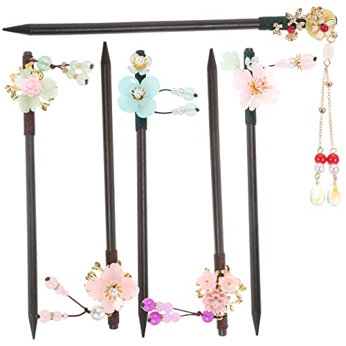 VINTORKY 6stücke Haarstäbchen Chinesische Holz Für Frauen Vintage Retro Blumen Haarnadeln Haardekorationen Für Hochzeit Party Alltag von VINTORKY