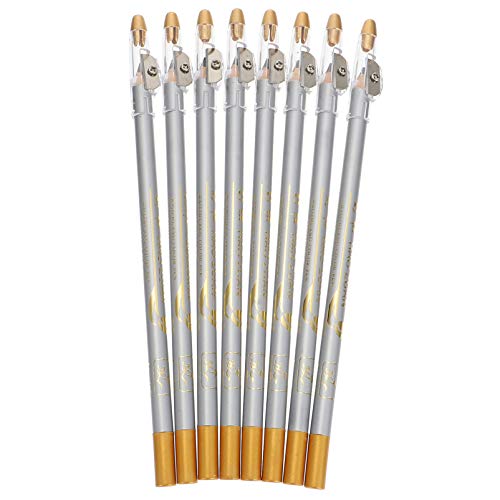 VINTORKY 8 Stücke Wasserfester Augenbrauenstift mit Anspitzer 2-In-1 Eyeliner Stift für Frauen Langanhaltendes Augen Make Up Einfach zu Tragen und Verwenden von VINTORKY