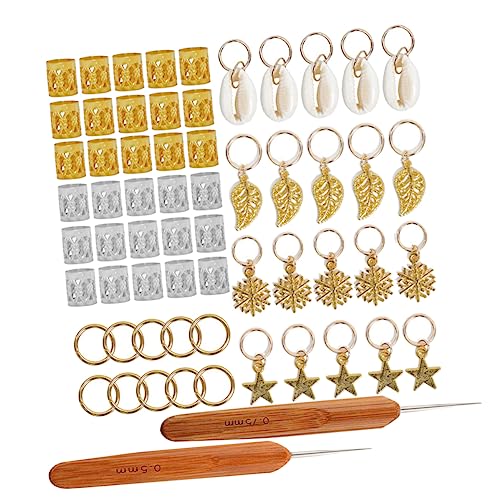 VINTORKY 82 Stück Teiliges Set Dreadlocks Ringe und Haarklammern Metallische Haarrohre für Kreative Frisuren für und Mädchen Dreadlocks Ringe Holzgriffe Bunte Auswahl von VINTORKY