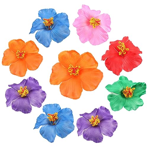 VINTORKY 9St Blumenmädchen Haarspange Künstliche haarspangen für damen hochzeitshaar schmuck Haarschmuck Blumenmädchen-Kopfschmuck Haar Haarblumen für Sommer Hibiskus Zubehör von VINTORKY