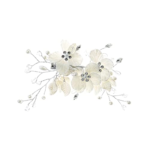 VINTORKY Acryl-blüten-haarspange Mit Perlen Und Kristallen Handgemachte Haarschmuck Für Braut Hochzeiten Und Festliche Anlässe Elegantes Haaraccessoire Für Damen Und Mädchen von VINTORKY